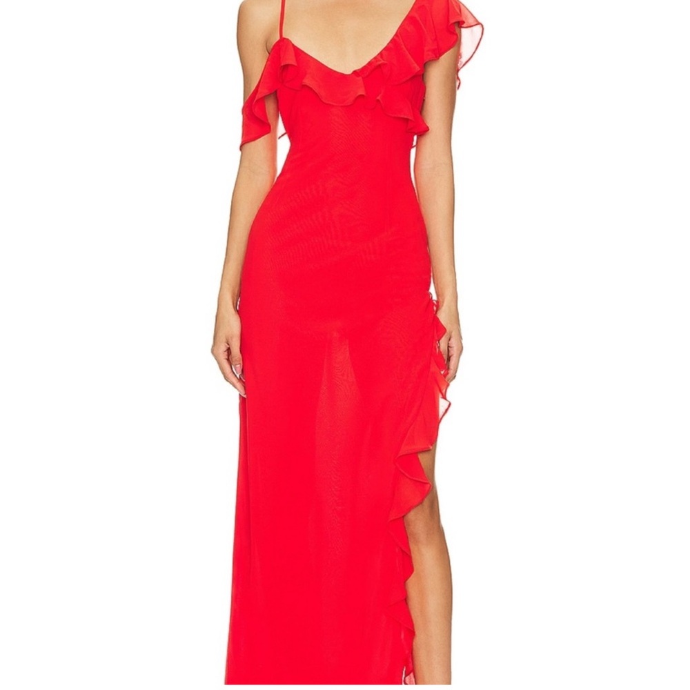 Elegant Red One Shoulder Dress